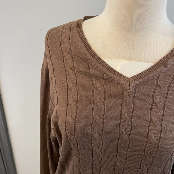 CODE Brown‎ V Neck Sweater (S) - Picture 3 of 8